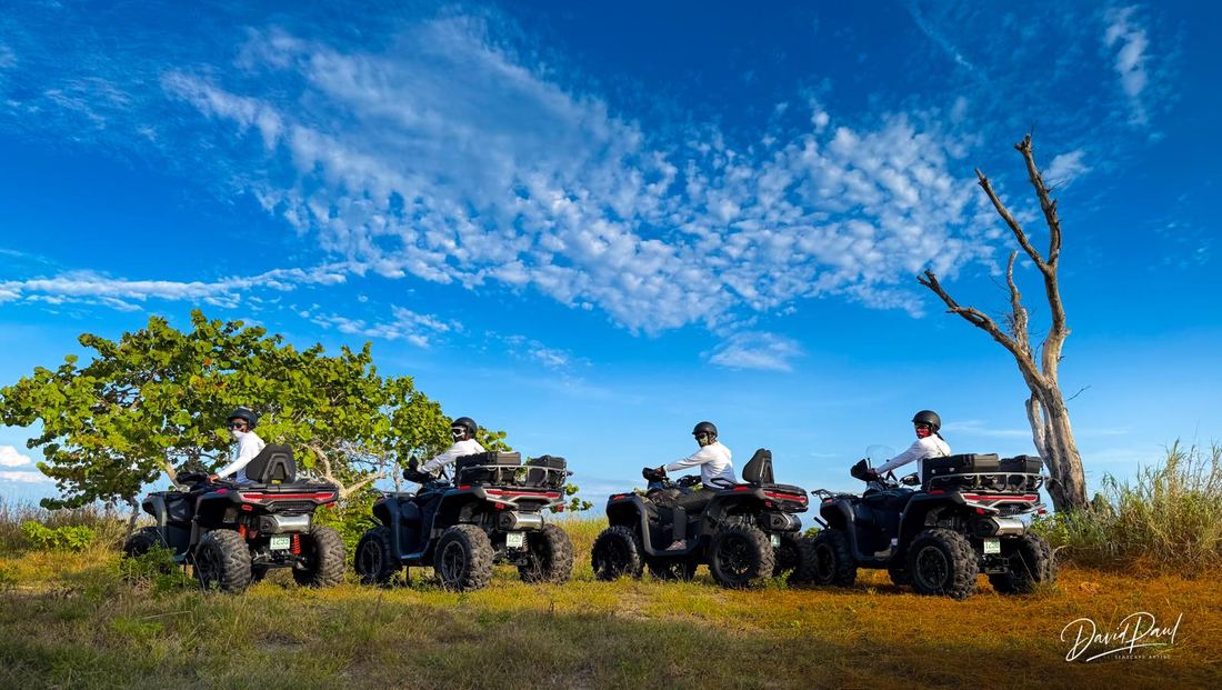 Bahama Blast riders lined up on ATVs